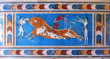 Bull Leaping Fresco - Minoan Artwork