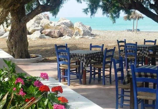 Red Castle or Kokkinos Pirgos Seafood Taverna is right on the beach