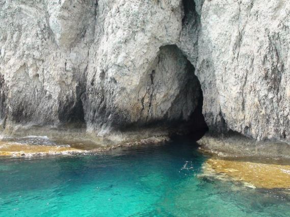 Caves on Koufounisi Island just off south east Crete were perfect hideaways for pirates loot