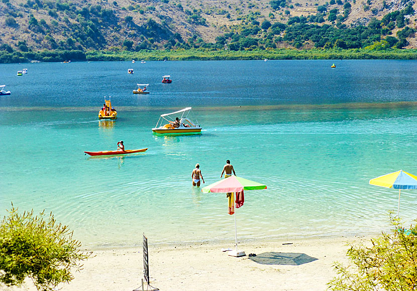 Lake Kournas - a fresh lake with a sandy beach