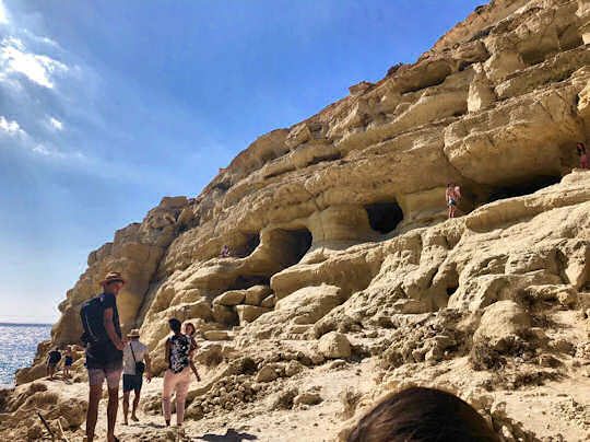Ancient caves at Matala, Crete