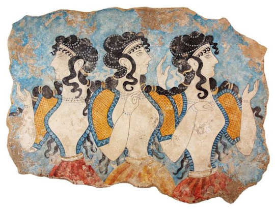 Ladies in Blue fresco from Knossos Palace