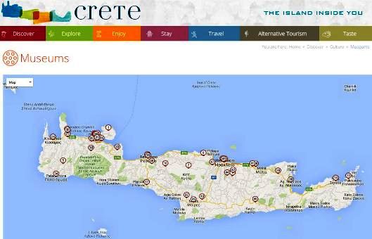 Visit the Museum map page of 'Incredible Crete'