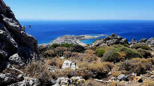 The village of Paleochora sits on a peninsula surrounded by beaches