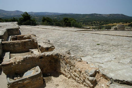 Olive groves surround the site