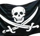 Pirate skull and cross swords flag