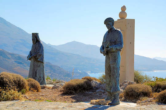 Peace monument overlooking Preveli Beach to remember the Battle of Crete