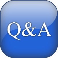 Blue Button with Q&A in white
