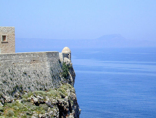 Rethymnon - The ruins of the Venetian Kastello sit atop of the Old Town facing out to sea