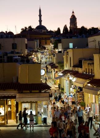 Soak up the atmosphere of Old Rhodes Town on Socratou Street. (image by bracketing life)