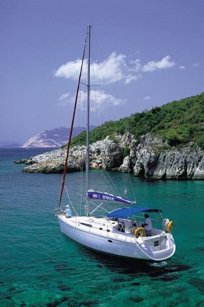 Sailing off Skopelos Island Greece