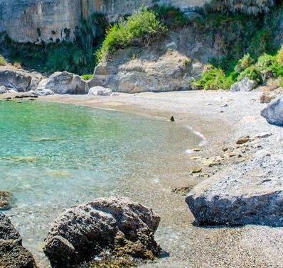 A private beach in Crete