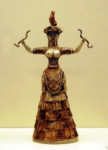 Minoan Snake Goddess ceramic figuerine from Knossos