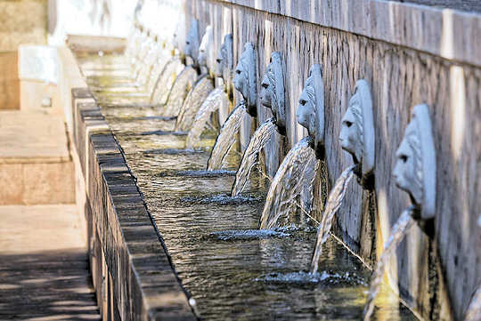 Spili Village fountain - an oasis of cool during summer