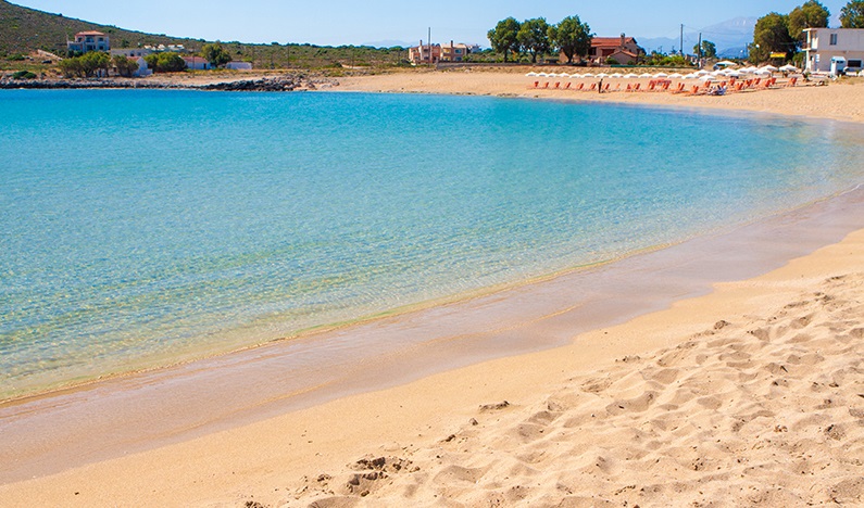 Stavros Beach near Chania, on the Akrotiri peninsula, is a small cove with shallow waters