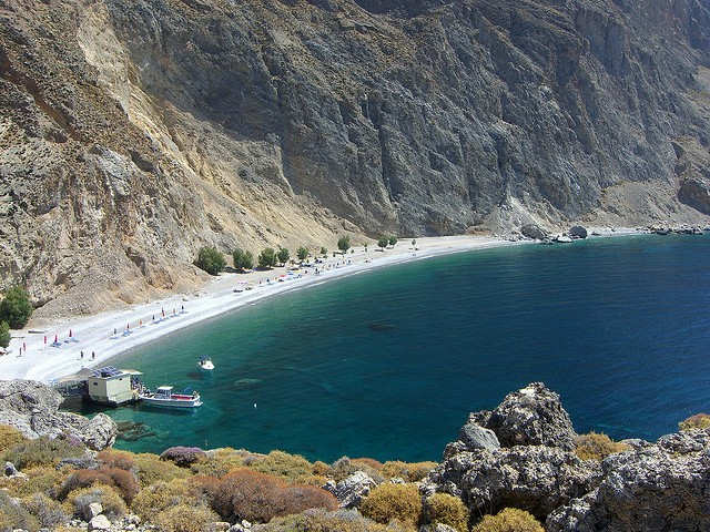 Χώρα Σφακίων also known as Sfakia, close to Sweetwater Beach in the south of Crete, Greece (image by Yatmandu)