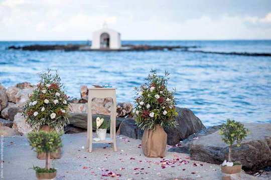 Georgioupolis Chapel with ceremony decorations