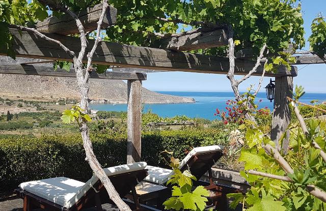 View from Terra Minoika Villas to the bay at Kato Zakros