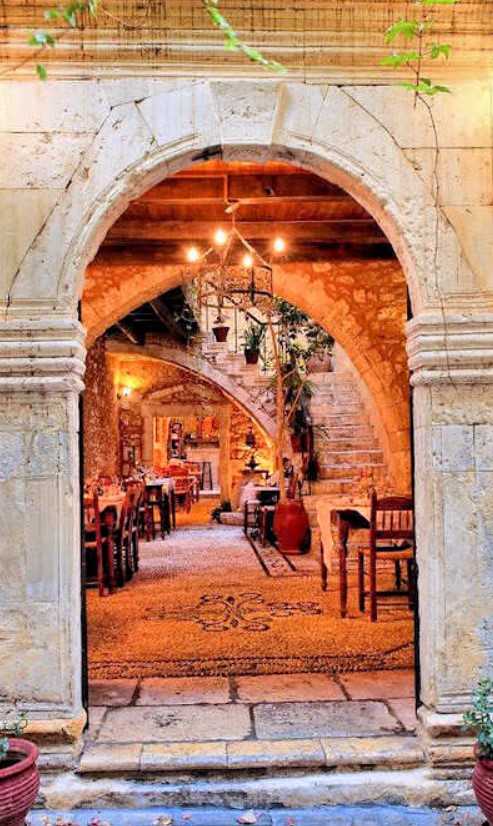 Doorway of Veneto Hotel and Restaurant - the building was a Venetian mansion now beautifully restored