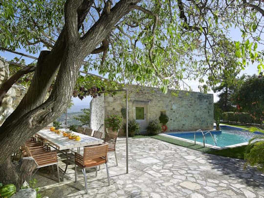 Villa Kerasia has beautiful terraces, gardens and a pool