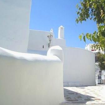 Bright white architecture in Mykonos