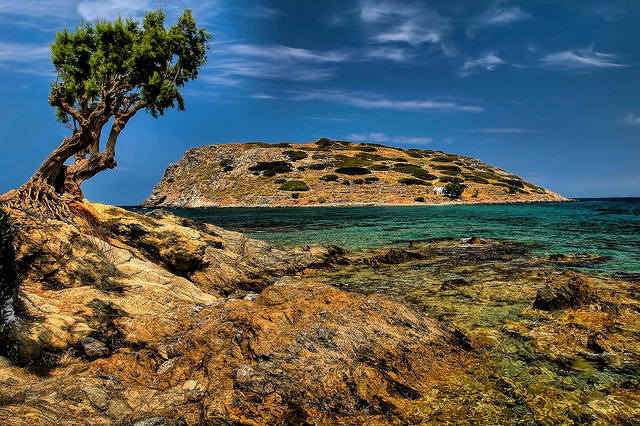 View from Mochlos Beach, East Crete