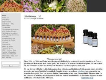 Wild Herbs of Crete webpage screen shot