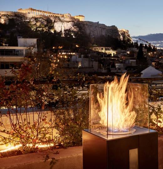 View of the Parthenon from Zillers Rooftop Restaurant Bar, Plaka