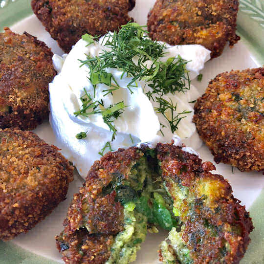 Zucchini balls Κολοκυθοκεφτέδες are not just an excuse to have Tzatziki Τζατζίκι but taste wonderful too